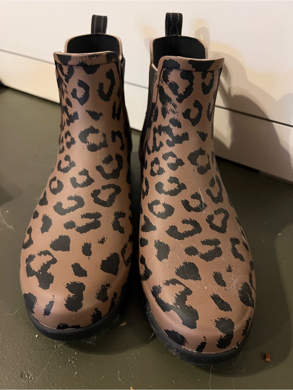 Hunter Leopard Print Brown & Black Chelsea Rain Boot - Picture 6 of 7